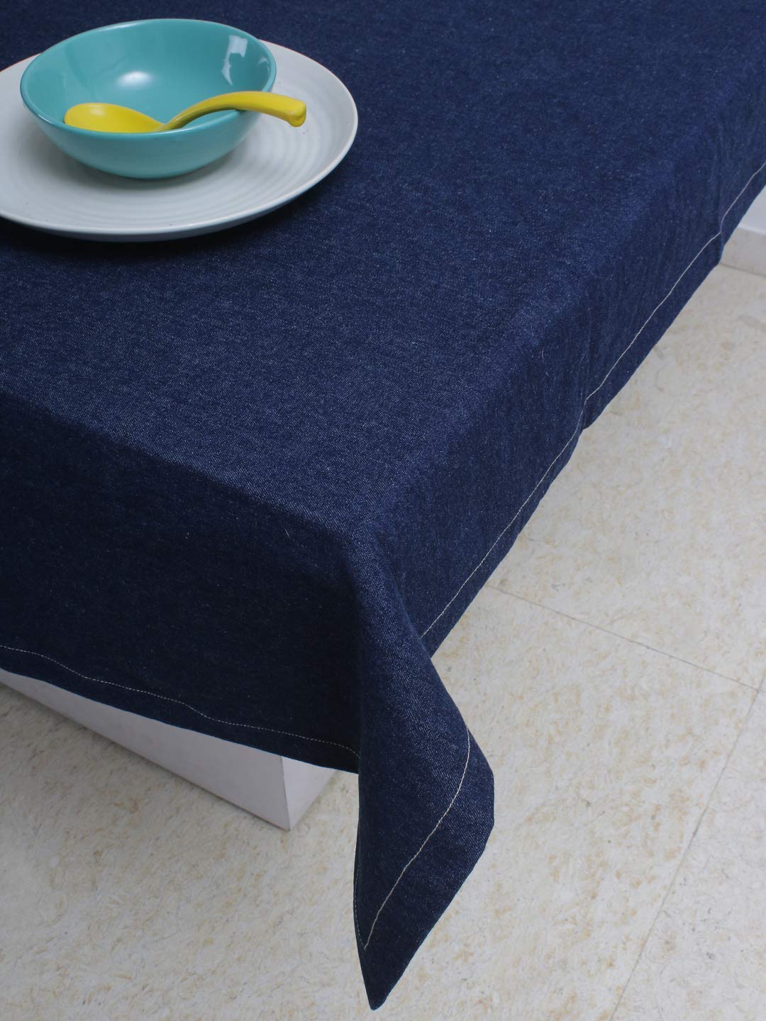 HC Covers Tablecloth Denim Blue for Spring & Summer Used for Family Meals or Gatherings, Weddings, Brunch, Catering Events, or Parties (60X82 Inch)