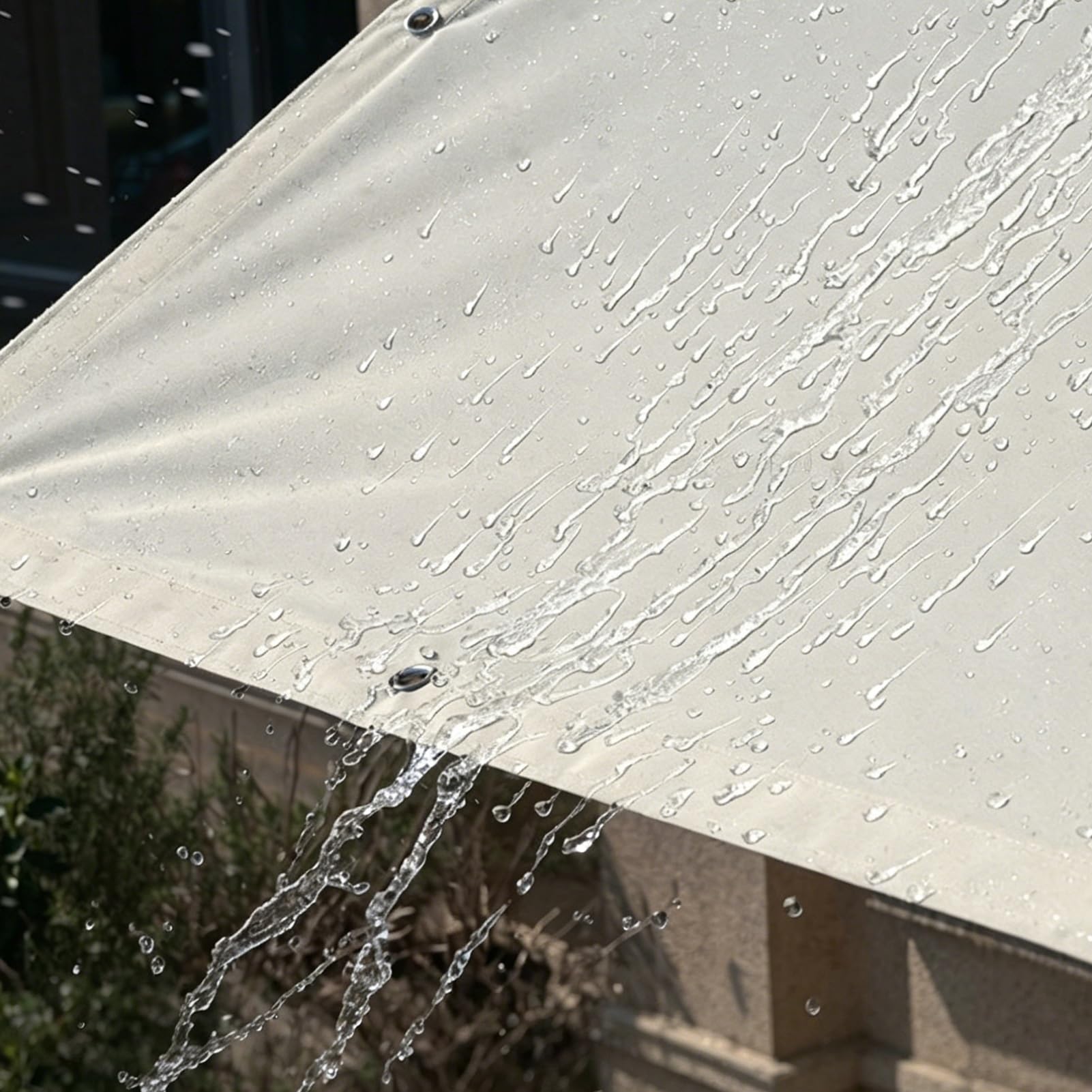 Tarpaulin Waterproof 1x1.5m 1.5x3m 2x3m 3x4m 4x6m 6x8m White Tarp Sheet Cover with Grommets Universal for Outdoor Balcony Ground Camping Caravan Tent(3x5m(9.8ftx16.4ft))