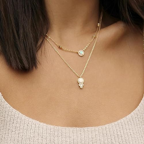 Miniatura 2 de Ettika Collares chapados en oro de 18 quilates o rodio de Olivia para mujer collar de ópalo y cristal Joyería de moda Gran regalo talla única