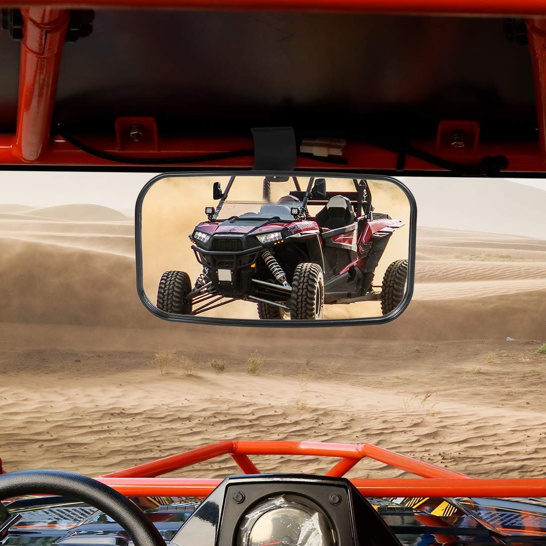 X AUTOHAUX 1.75" 2" Clamp UTV Rear View Center Side Mirror Set for Polaris RZR for Ranger for Yamaha for Kawasaki for Honda for Can Am