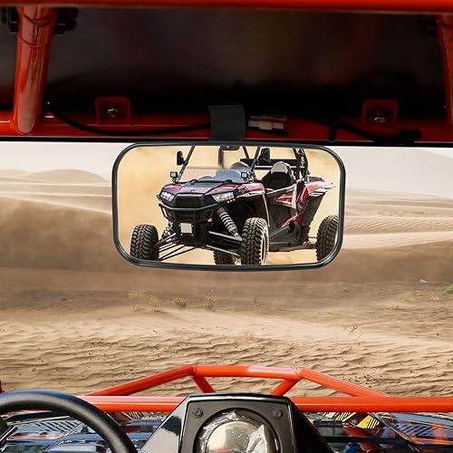 Miniatura 5 de X AUTOHAUX 1.75 "2" Clamp UTV Espejo lateral central de visión trasera Set para Polaris RZR para Ranger para Yamaha para Kawasaki para Honda para