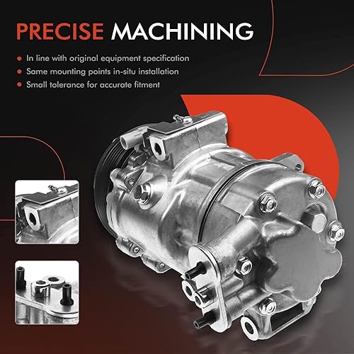 Miniatura 5 de A-Premium Compresor de aire acondicionado con embrague compatible con Pontiac Vibe 1.8L 2003-2008, estilo CVC