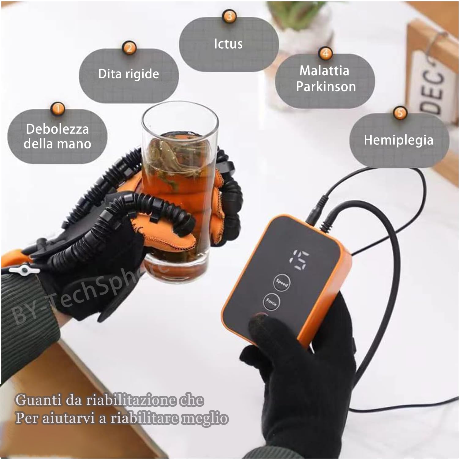（Mano sinistra + Mano destra）Guanti Di Riabilitazione Per La Riabilitazione Delle Dita e Della Funzione Della Mano, Guanti Robotici,Guanto Robotico Di Riabilitazione Per Emiplegia, Mano Per Ictus.