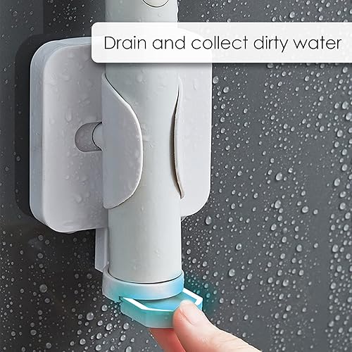 Miniatura 4 de DODAMOUR Paquete de 2 soportes para cepillos de dientes con detección de gravedad, colgador de pared para cepillos de dientes con drenaje,