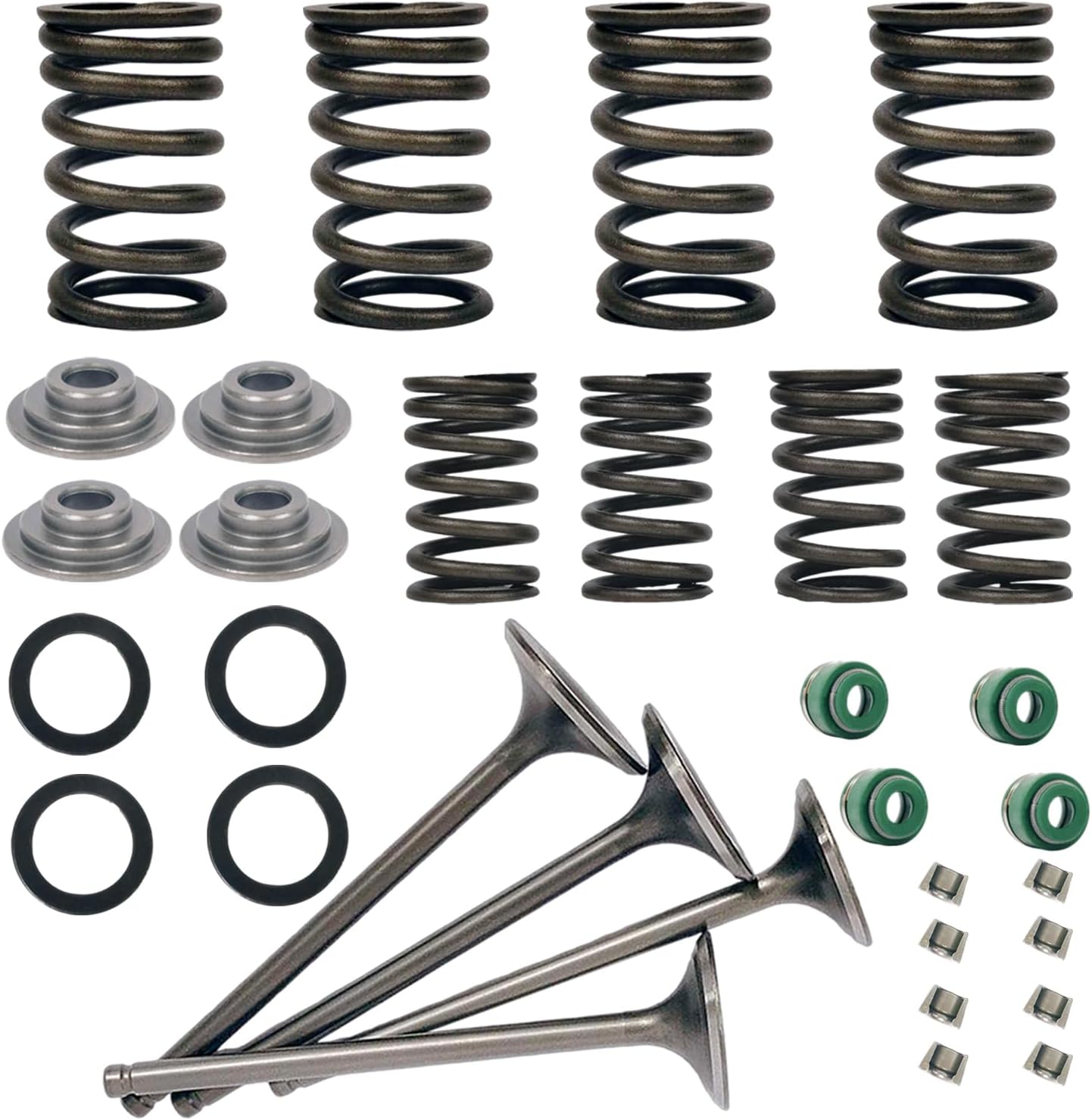 Engine Intake & Exhaust Valve Kit & Heavy Duty Springs with Seal Compatible with Sportrax 400 TRX400EX TRX400X 2x4 Dirt Bike XR400R 1999-2008