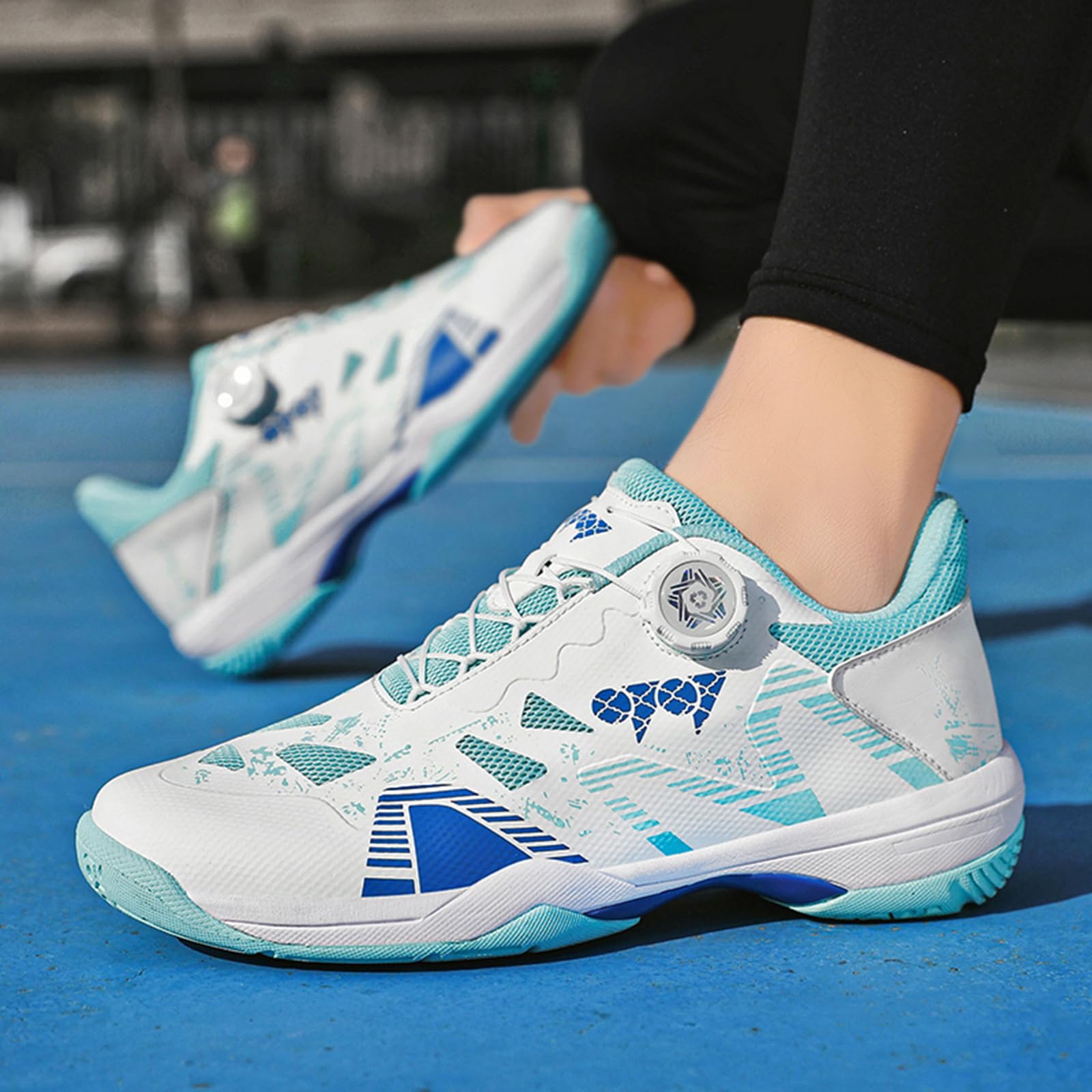 Par de zapatos de bádminton y tenis con forro de malla transpirable