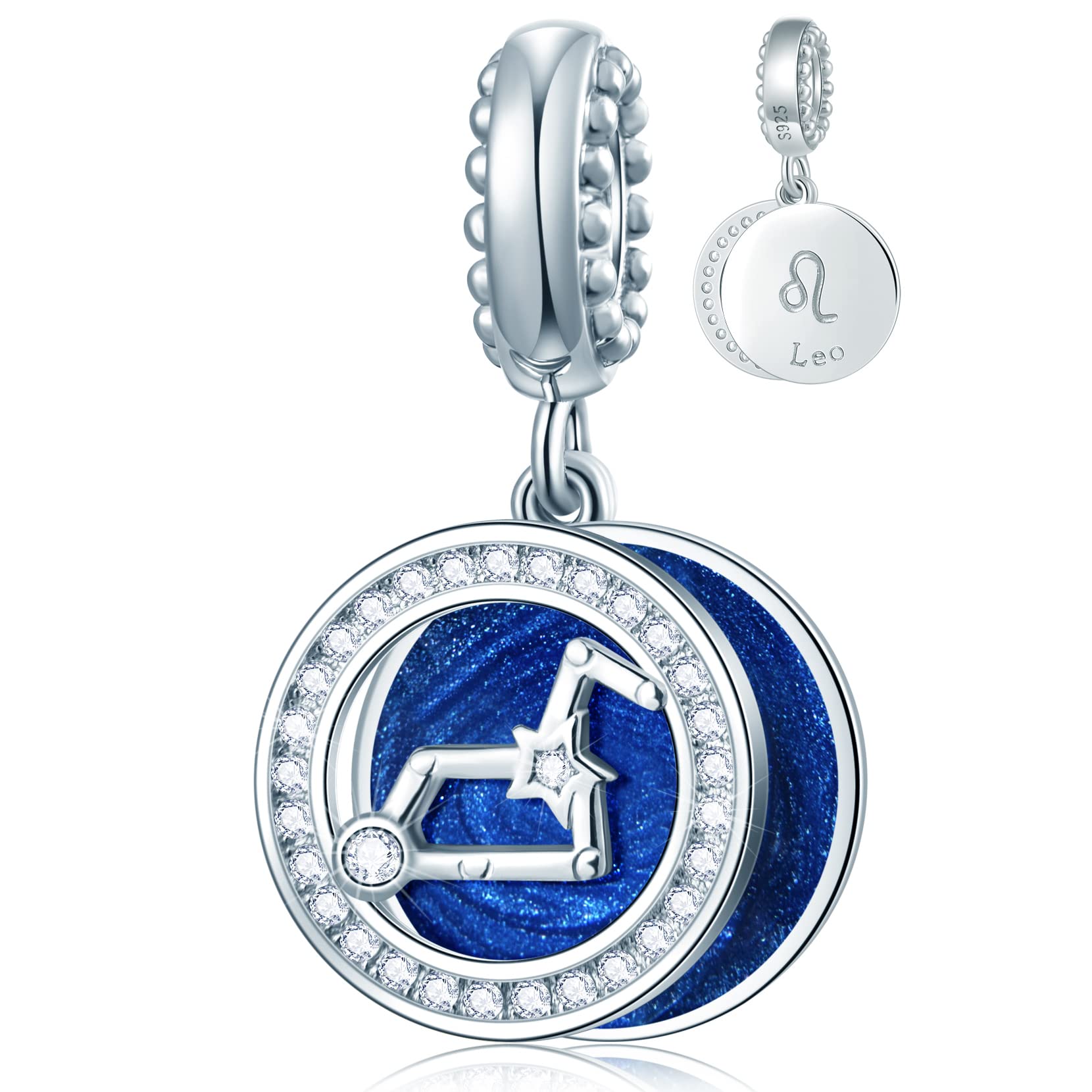 CHAWINZodiac Sign Charms for Bracelets - 925 Sterling Silver Necklace Pendants, 12 Constellation Star Dangle charm, Birthday Gifts for Women/Men/Girls