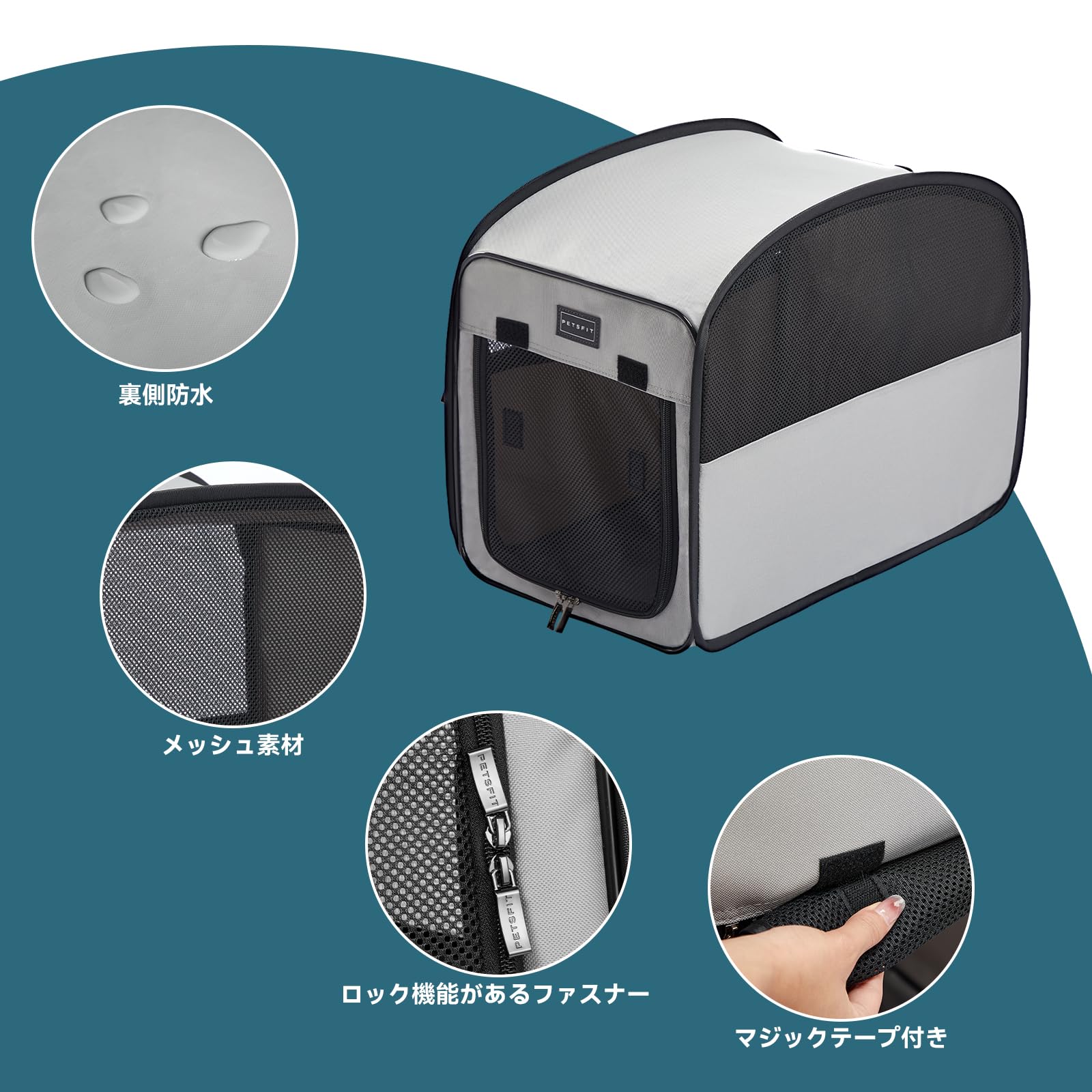 Amazon.co.jp: Petsfit ソフトクレート 犬 ケージ 折りたたみ クレート