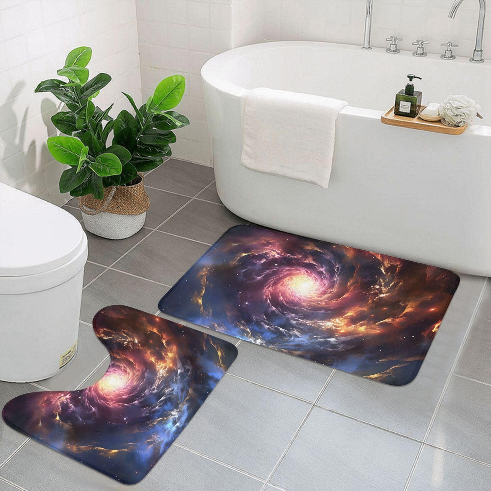 Tapis de bain en microfibre Cosmic Storm pour une salle de bain moderne