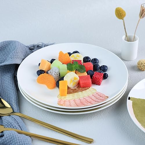 Miniatura 7 de Lindos platos de cena de cerámica con patrón de animales de dibujos animados, juego de 4 cerdos, ovejas, vaca, 8 pulgadas