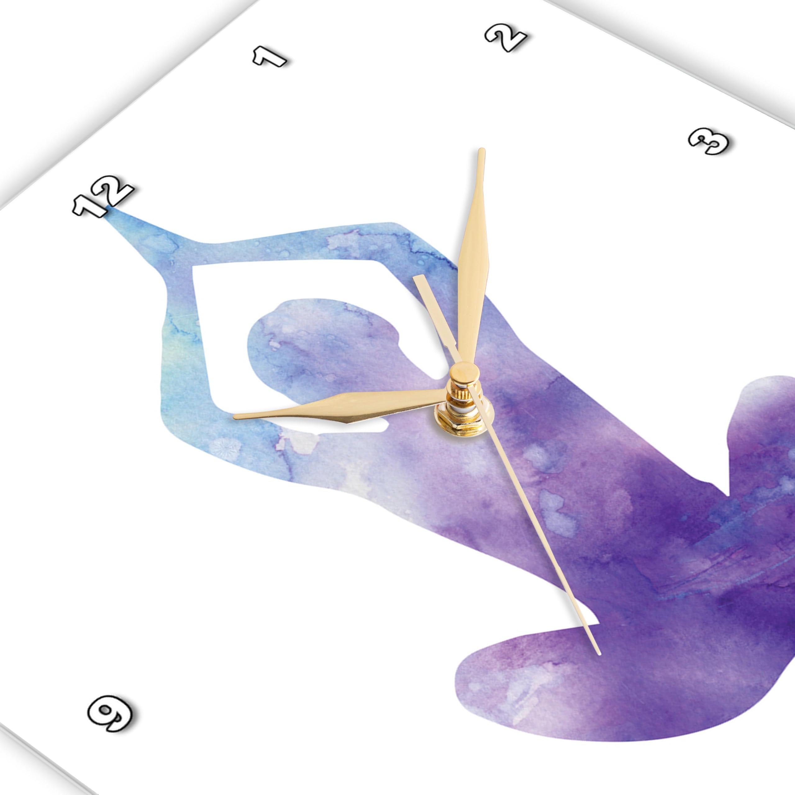3dRose - Reloj de Pared con meditación, diseño de Buda de Yoga, Color Morado, 25,4 x 25,4 cm (DPP_254264_1)