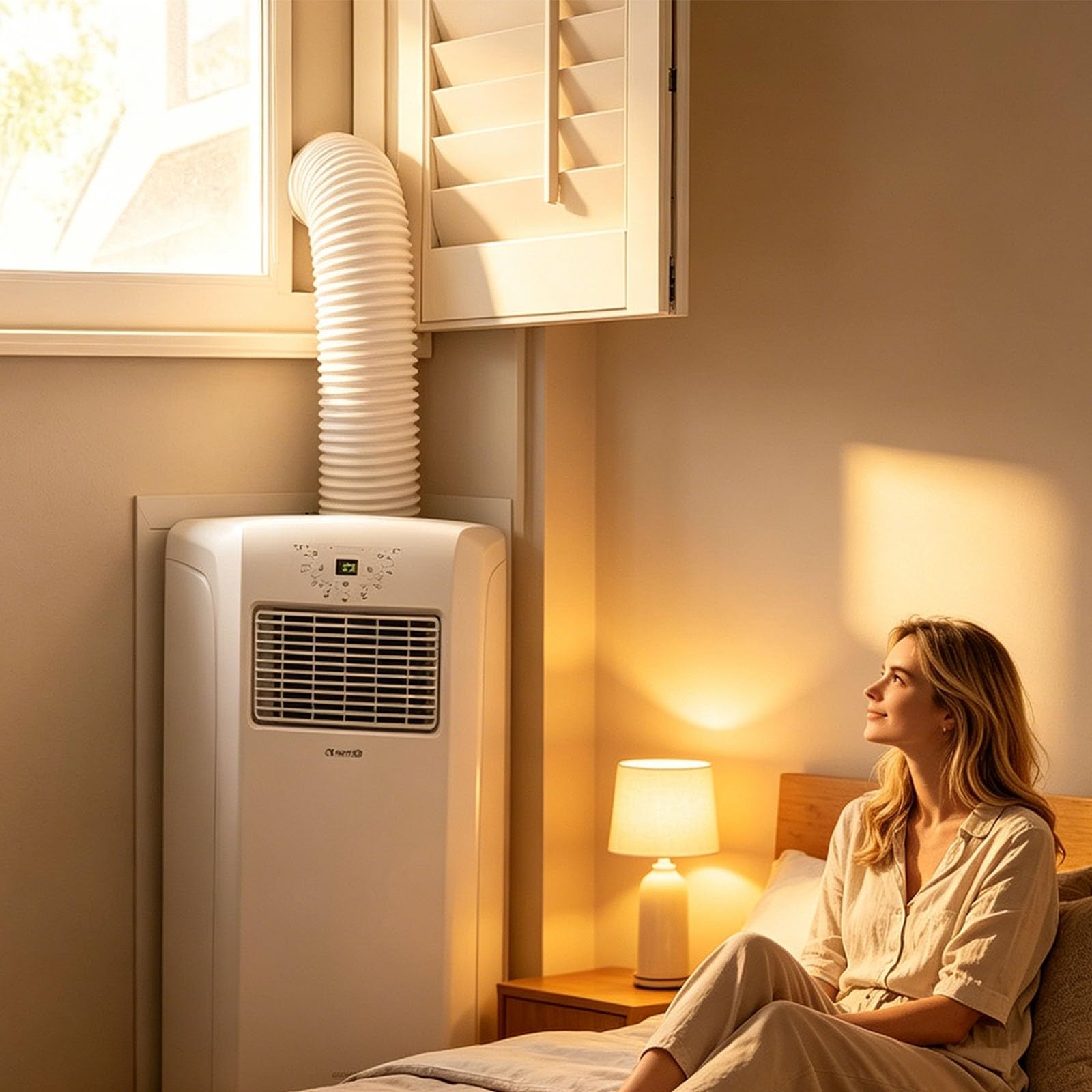 Klimaanlage Fensterabdichtung Set für Mobile Klimaanlage Verstellbare Fensterblende aus PVC mit 15 cm Schlauchadapter Abluftschlauch Fensterdurchführung für Schiebefenster Rolladen