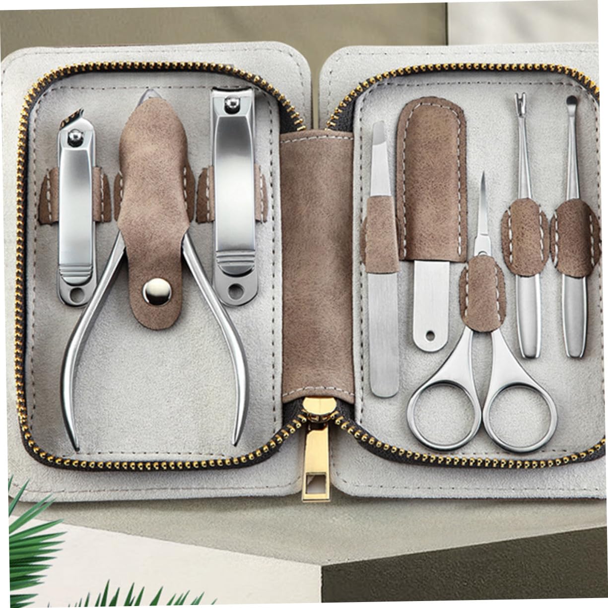 Gatuida Kit De Manucure En Acier Inoxydable 8 Pièces Ensemble Coupe-ongles Professionnel Taille Compacte Pour Adultes Soins Des Mains Pieds Paquet De Rangement
