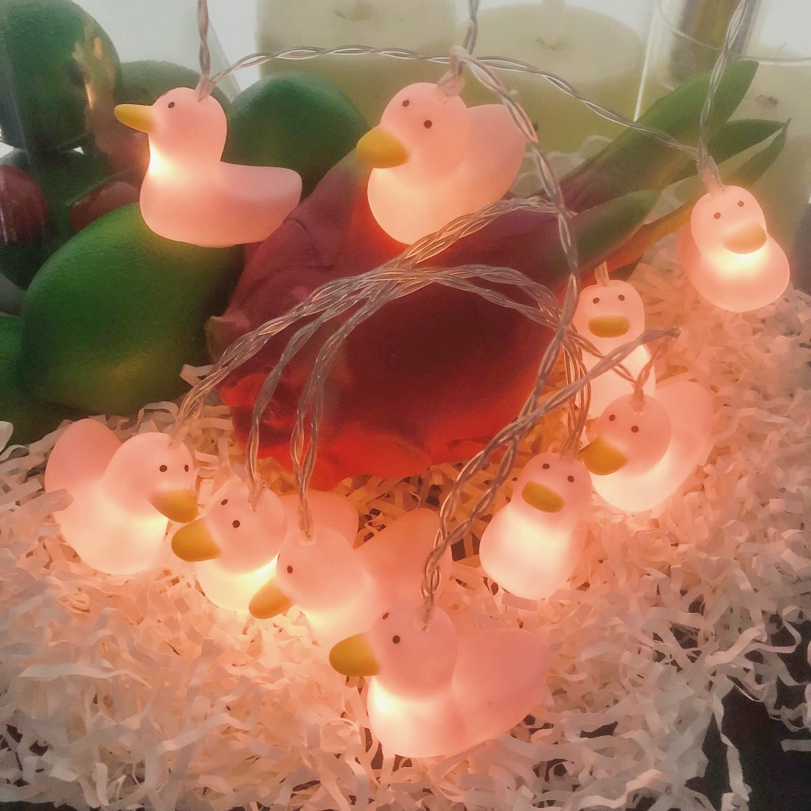 Riaxuebiy Pink Duck String Lights Duck Light Hanging Duck Fairy Light 5.4FT10LED Battery Operated for Party Holiday Christmas Decorative (10LED, Pink Duck) — image 1