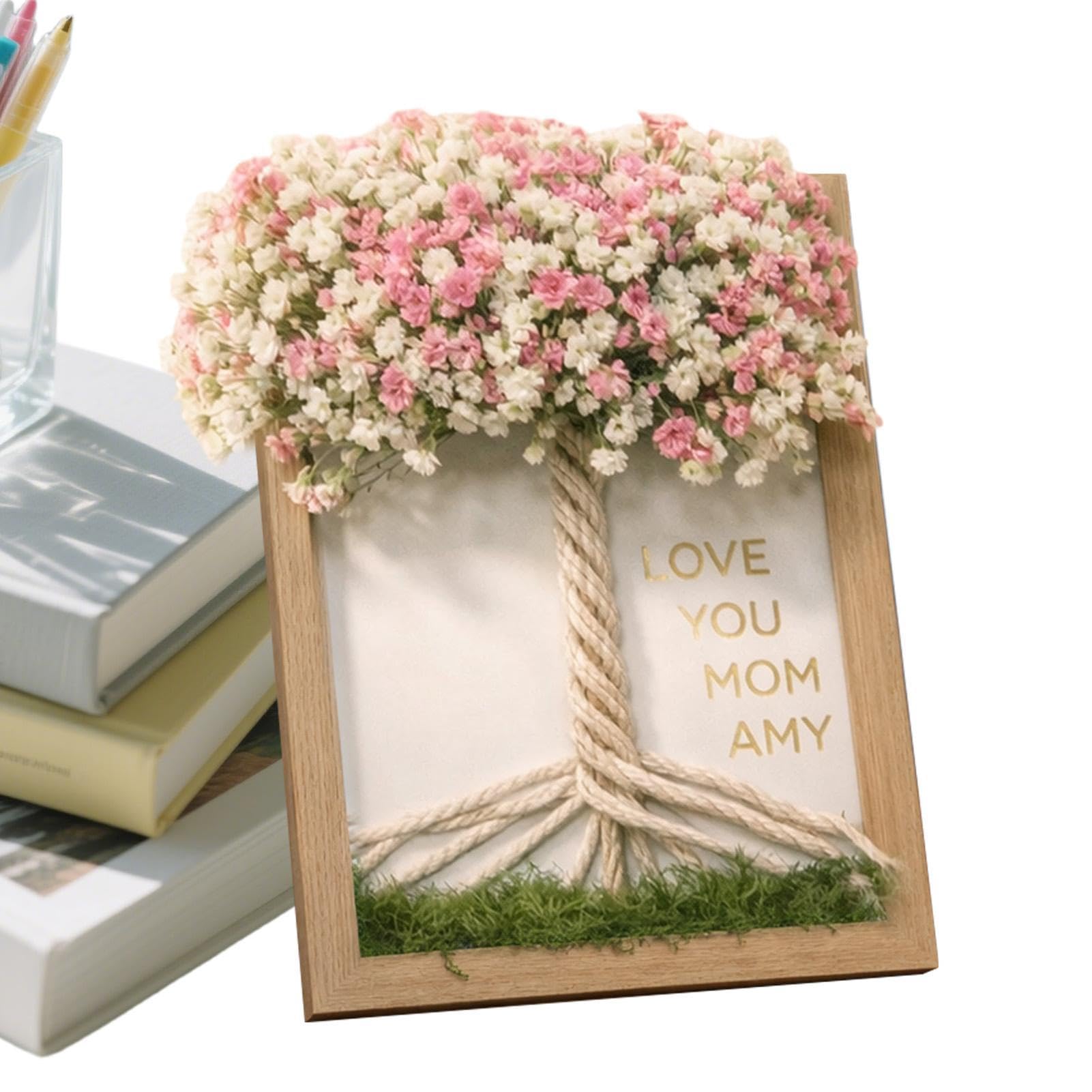Cadre photo en bois fête des mères, objet de décoration pour bureau et chambre à coucher