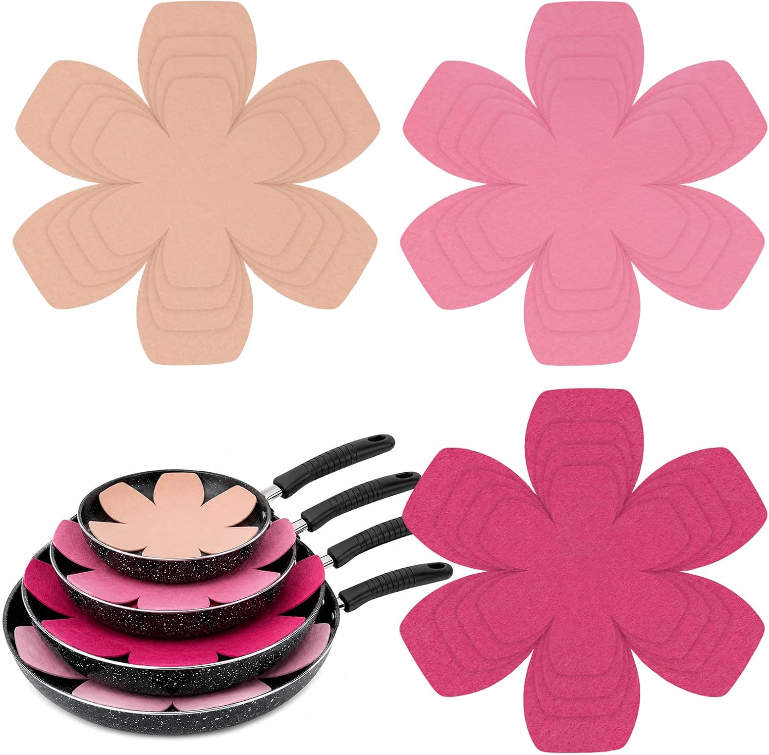 Pot and Pan Protectors 12 PCS Felt Pan Separators for Stacking