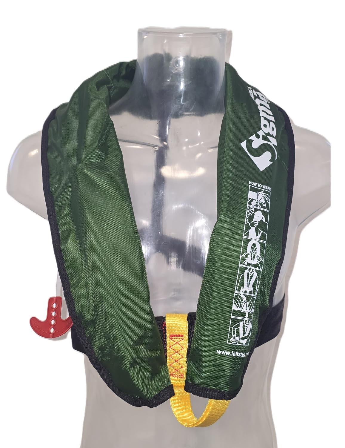 Lalizas Automatik-Rettungsweste Sigma 170N ab 40 kg, Erwachsene, Oliv, aufblasbare Schwimmweste 150N