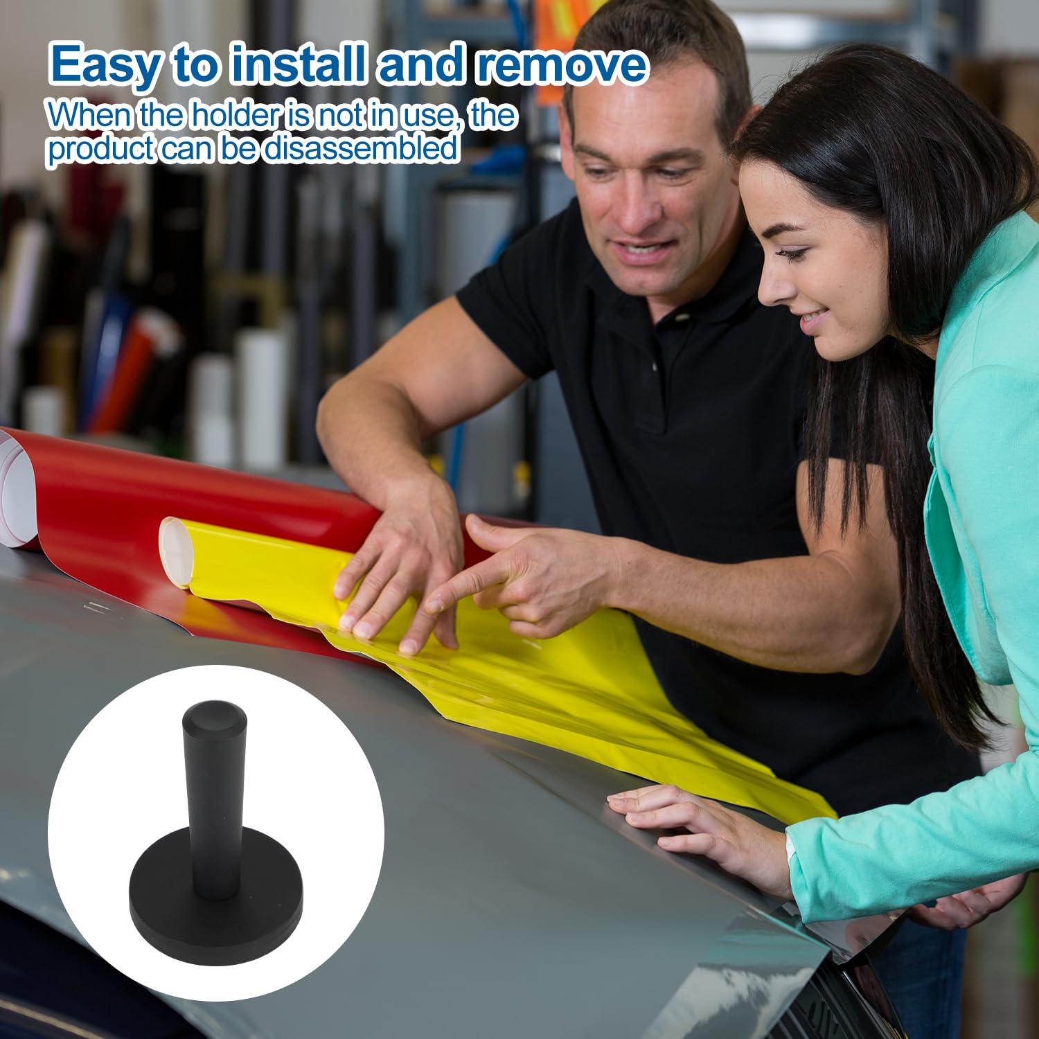 16stk Magnethalter für Fahrzeug-Autofolierung, Magnete Auto-Vinylfolierung Magnetisches Positionierungswerkzeug für Autofolierung Basteln Schilderherstellung Vinylfolierungswerkzeuge (Schwarz)
