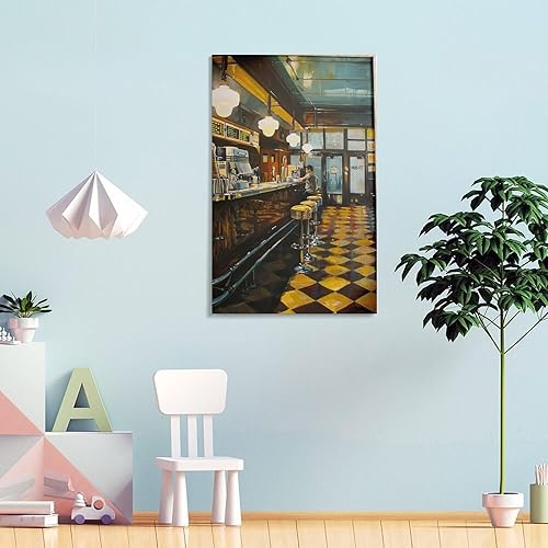 Miniatura 4 de Vintage American Diner Prints Food And Drink Art Kitchen Posters 70s Retro Wall Art Canvas Painting Posters And Prints Wall Art Pictures for Living