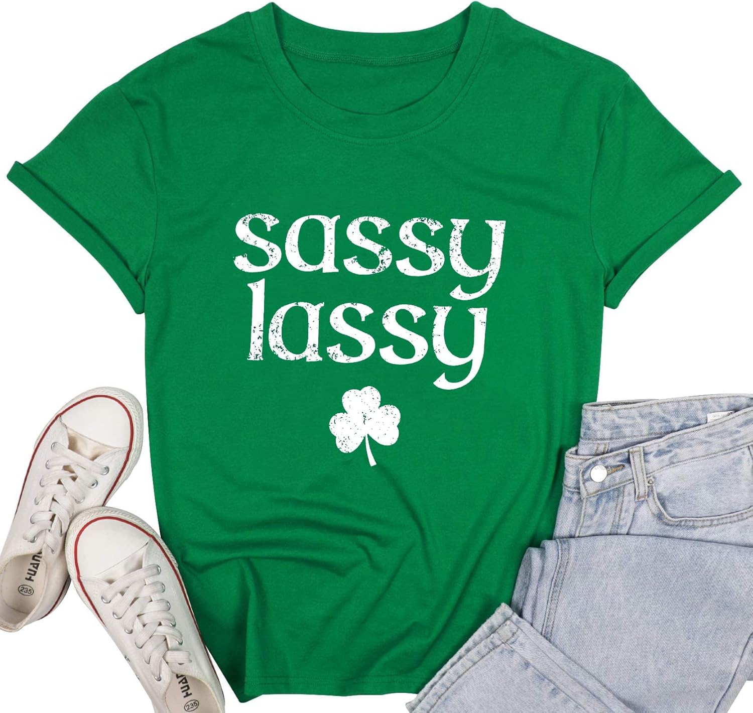 St Patricks Day Shirt Women Green Shamrock Lucky Tshirt Casual Clover Graphic T Shirt Irish Tee Tops