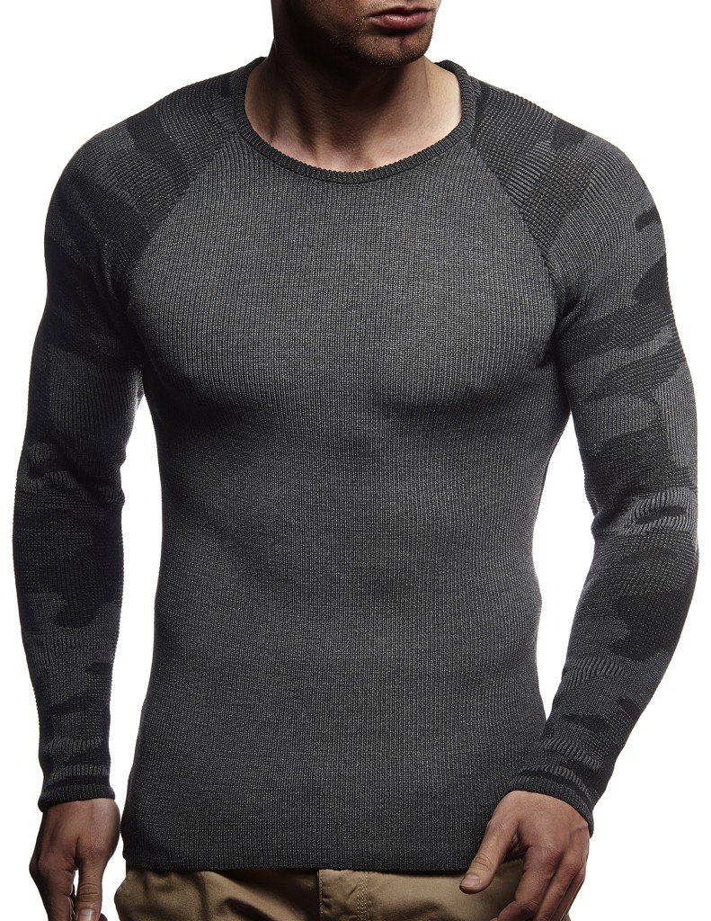Leif Nelson Strickpullover Herren Rundhals - Dünner Männer Strick Pullover für Winter & Sommer - Coole Crewneck Männer Pullover mit Rundkragen