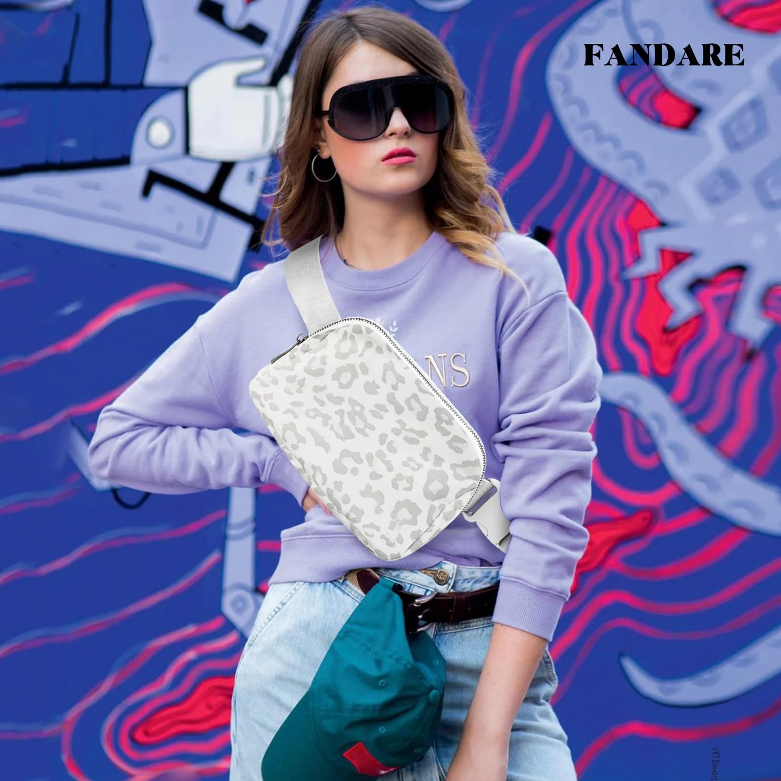 FANDARE Sac Banane Taille Sac Banane pour Hommes Femmes Sacoche Banane Sacoche Ville Chic Fanny Pack Ceinture Sac À Main Pochette Étanche Sac de Randonnée Camping Sac Banane Enfant Fille