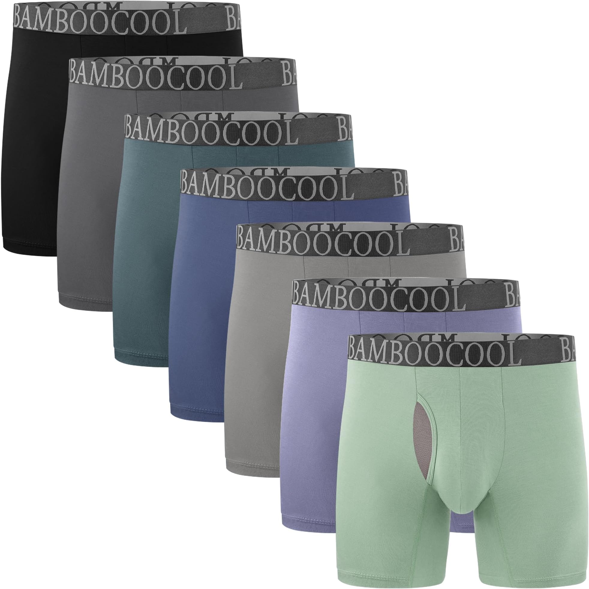 bamboo coolMen's Breathable Cool Mesh Underwear Moisture-Wicking Bamboo Boxer Briefs 7 Pack