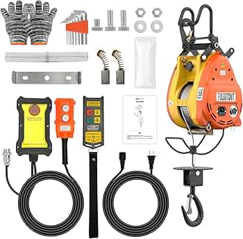 Amazon.co.jp: Fulgutonit 電動ウインチ 電動ホイスト 100V 定格荷重