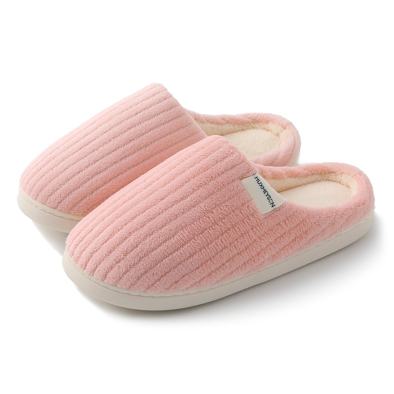 HUXMEYSON Womens Slippers Fuzzy House Slippers, Cozy Slippers for Women Indoor Fluffy Outdoor Slippers with Anti-Skid Sole