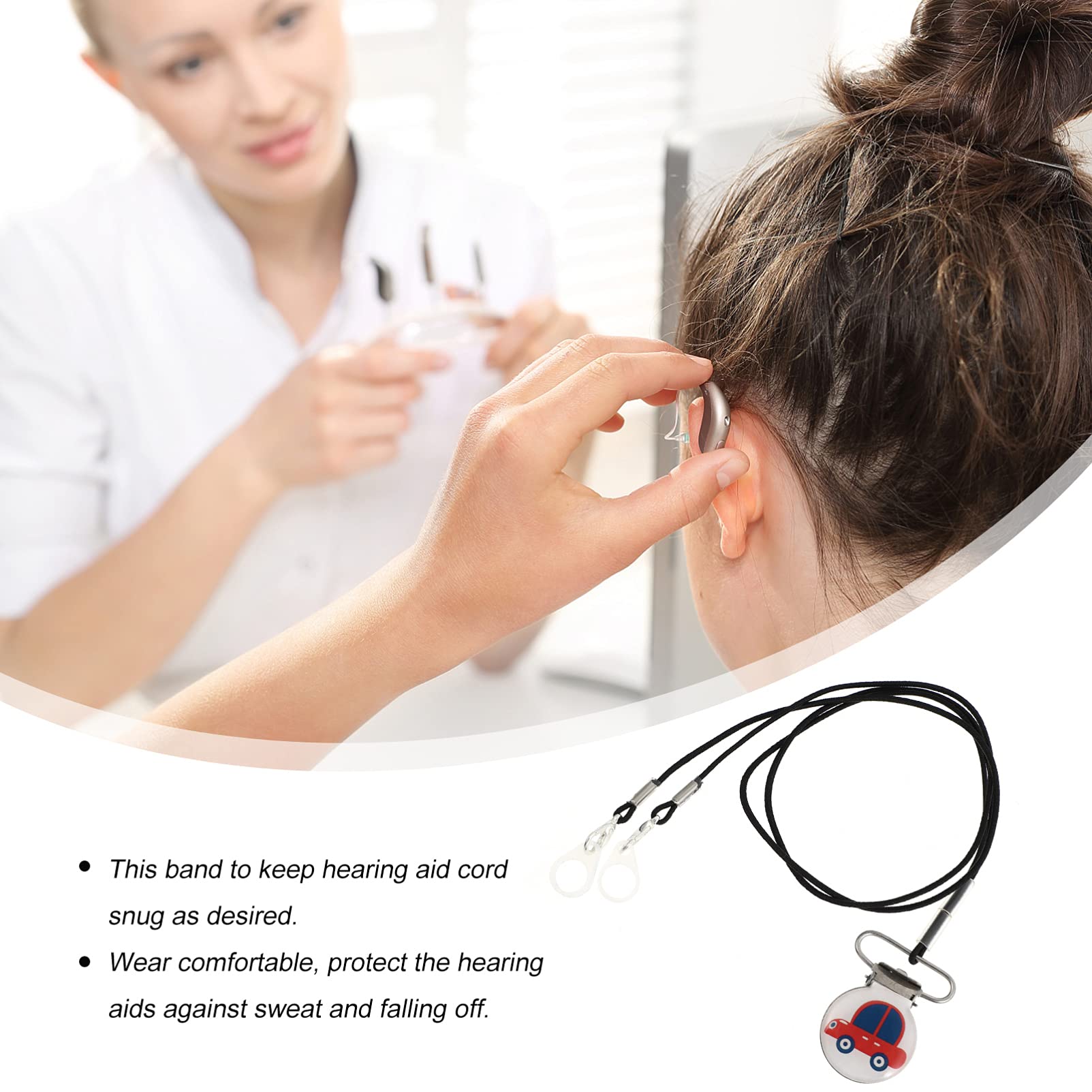 Clip Appareil Auditif 3 Pièces Anti-perte De Corde Cordon De Serrage Résonnent Accessoires Sangle Accessoires D'implant Cochléaire Bandes De D'oreille Acier Inoxydable Etc...