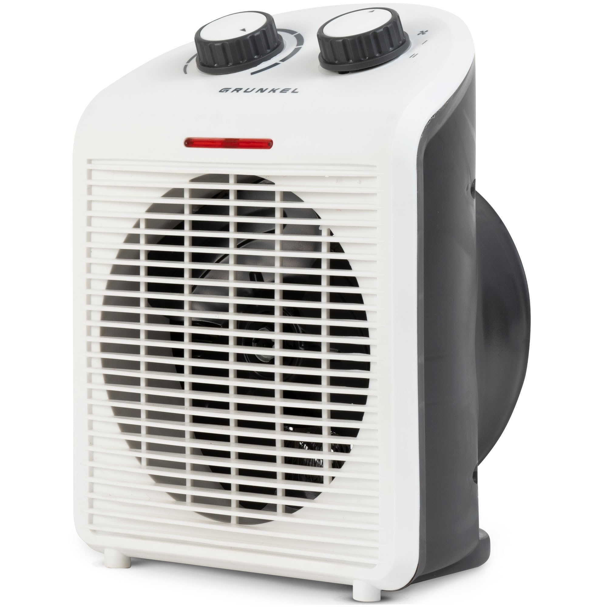 Calefactor de baño Grunkel de bajo consumo, hasta 2000W, 3 modos, 6 niveles de potencia, antivuelco y sistema de protección contra el sobrecalentamiento. Ligero y cable de 1m. (Blanco)