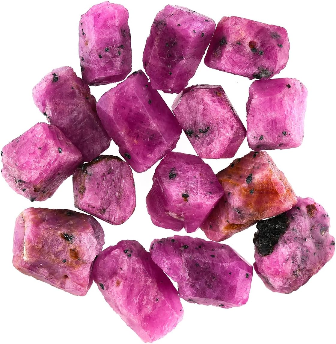 Gemkora 50 carats Raw Ruby Rough Gemstone, Natural Crystals, Energy Healing Stones, Wholesale Bulk Lot, Jewelry Making Stones Supply, Gift Stone, 10 to 15mm, 4 to 6pcs
