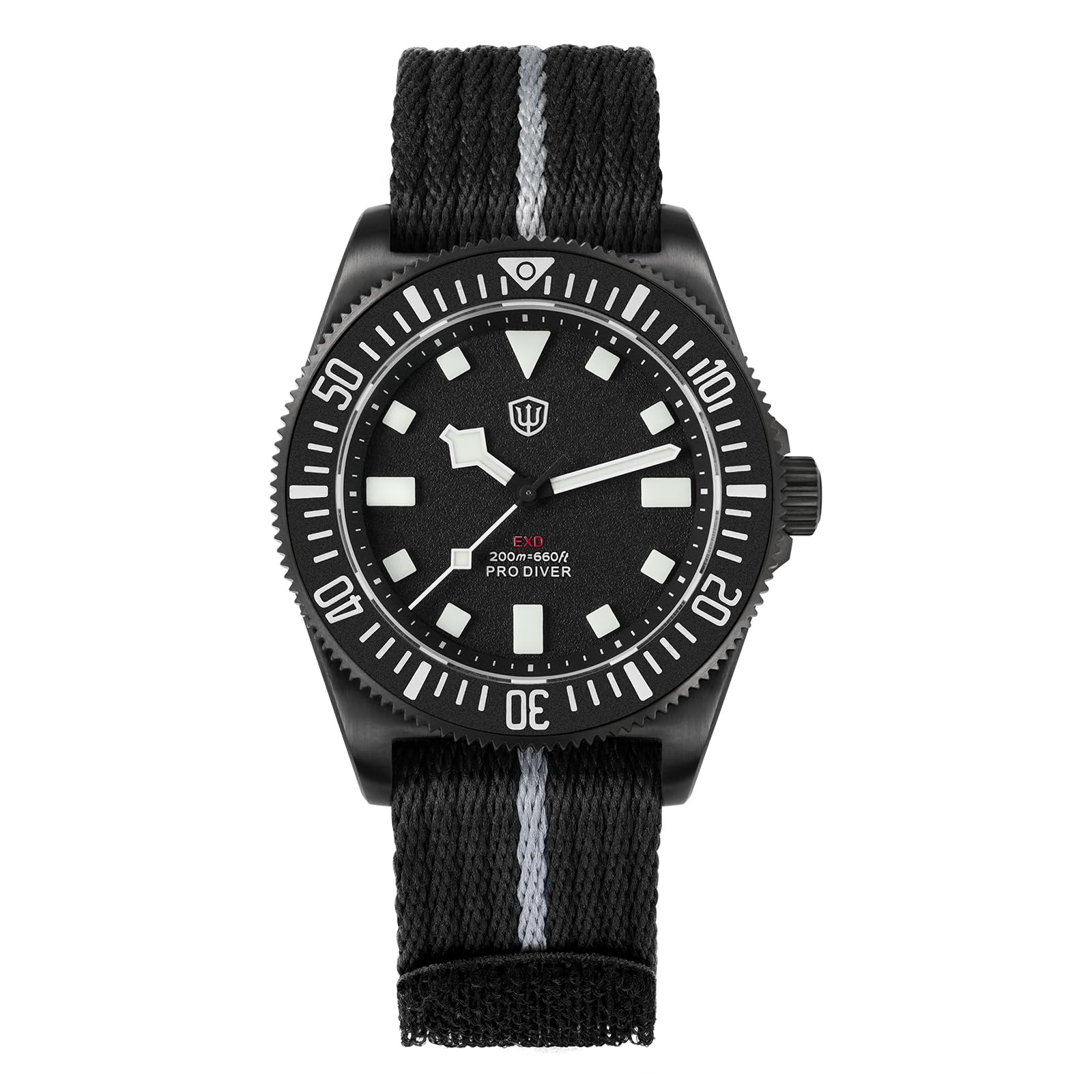 watchdives 40mm EXD Taucheruhr Titan Japan VH31 Quarz Uhrwerk Saphirglas Armbanduhr Analoge Leuchtende wasserdichte Uhr für Herren