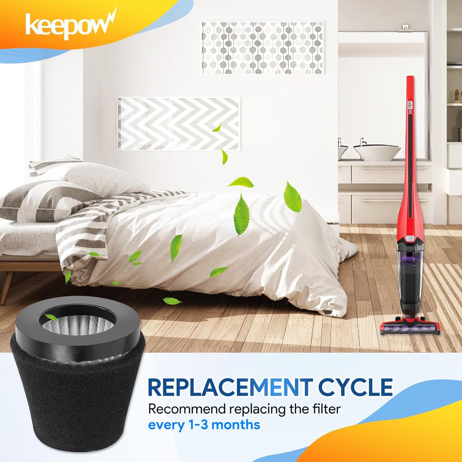 KEEPOW Style F117 Scorption Filter 2 Pack Compatible with Dirt Devil Scorpion Handheld Vacuum Cleaner SD20005RED, SD30025B, BD22025, Part# AD40117 - Image 5