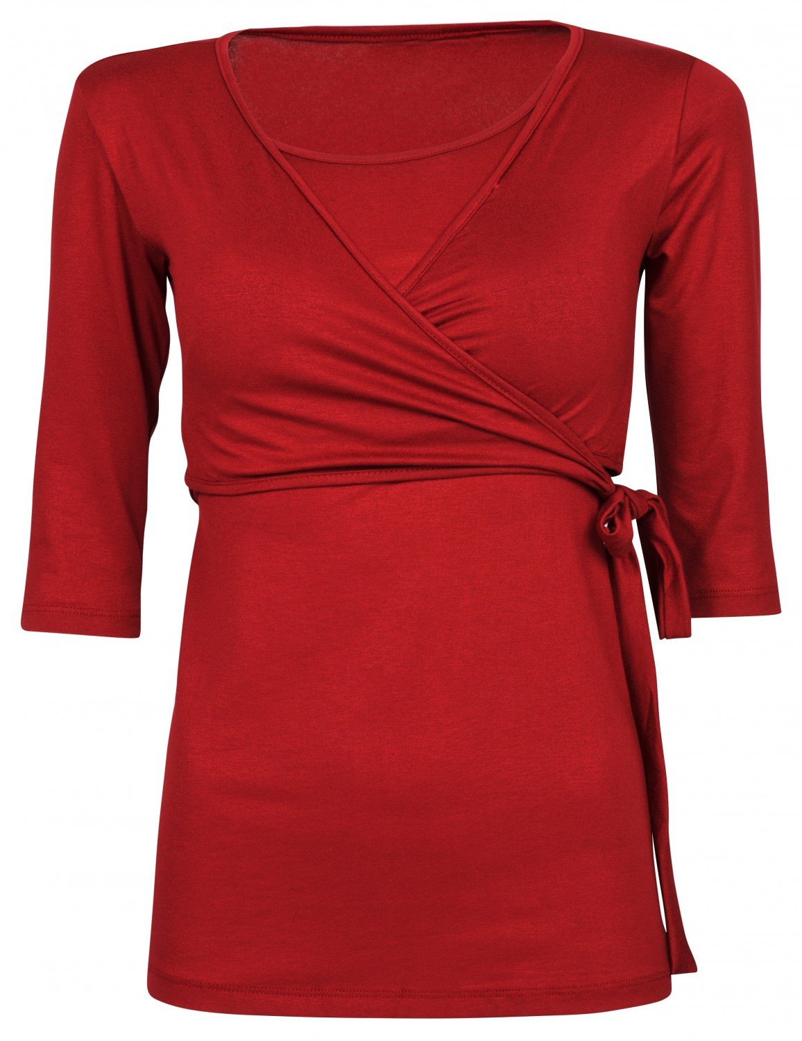 HAPPY MAMA Donna T-Shirt Bolero prémaman per L'Allattamento Camicia Maglia. 458p (Cremisi, IT 42, M)