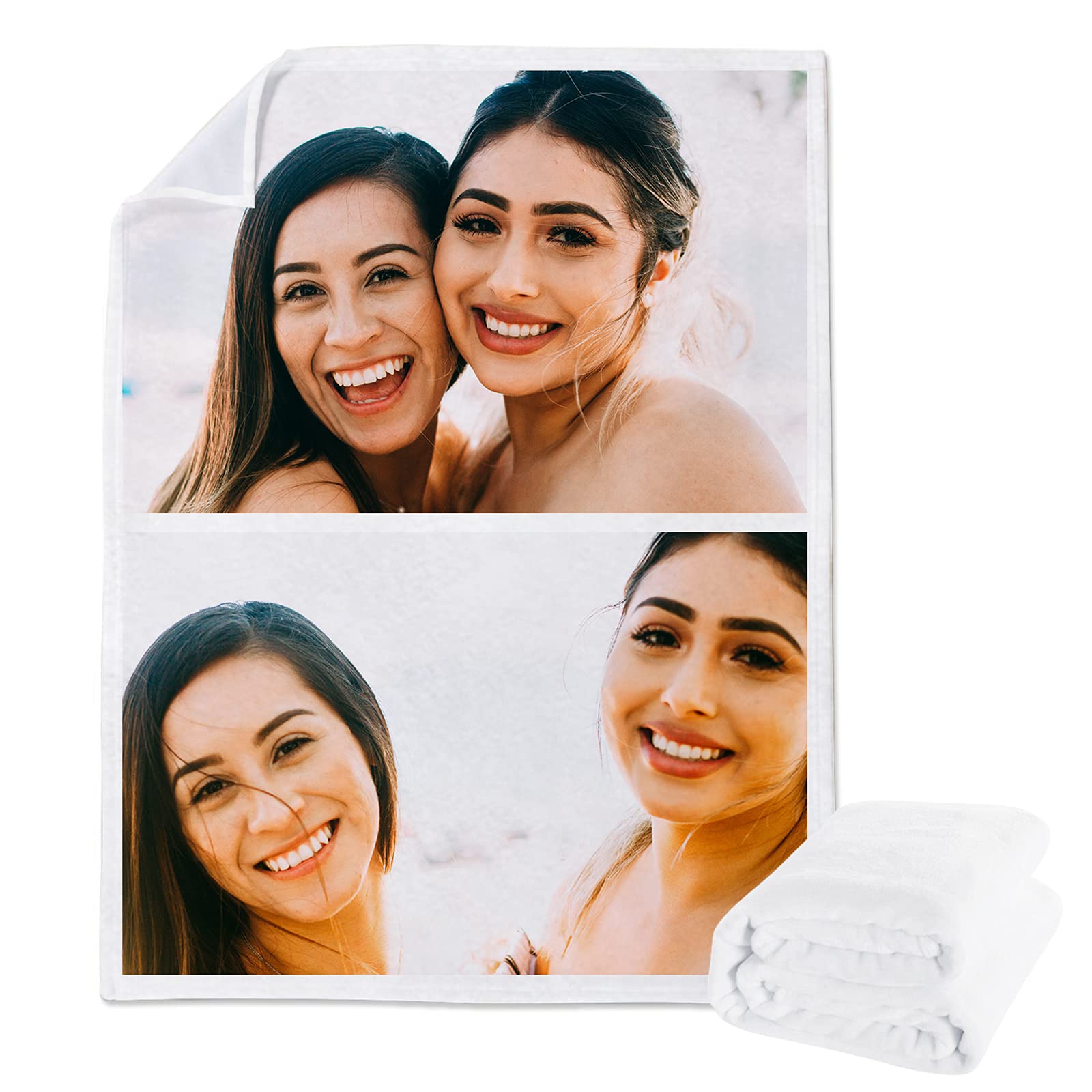 Lehaha Personalised Fleece Blanket from Photo Collage for Kids or Adults,Customised Pet Flannel Blankets with Picture for boys girl,Family Birthday Gift(baby 30x50 in(80x120cm))