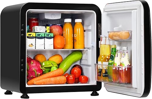 Miniatura 11 de COSTWAY Mini refrigerador de 1.6 pies cúbicos, refrigerador compacto con descongelación automática, puerta reversible individual, termostato