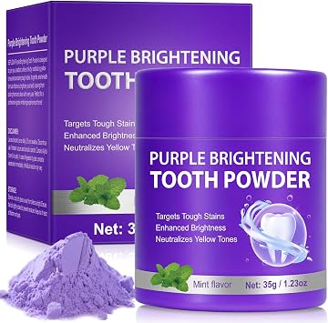 Purple Teeth Whitening Powder, Enamel Safe Teeth Whitening Powder, Gentle Cleaning, Oral Restoration, Protects Teeth, Freshen Breath
