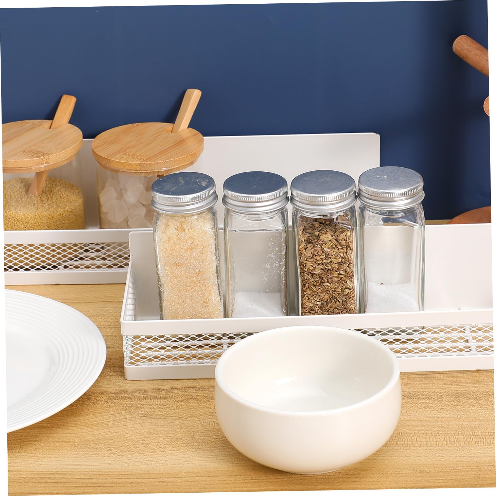 Cabilock Mensola Magnetica Versatile Per Cucina E Bagno 2 Pezzi Porta Spezie Per Frigorifero Con Ganci Portaoggetti