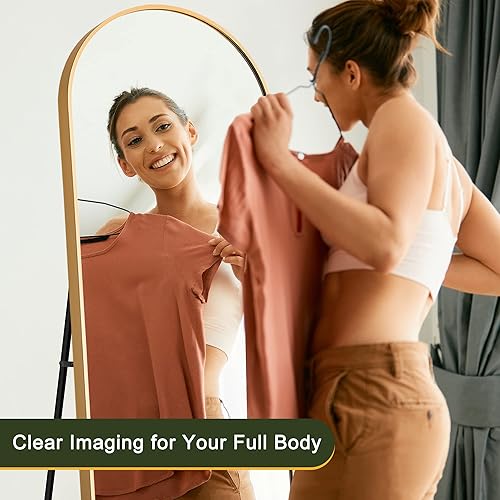 Miniatura 6 de NicBex Espejo de arco de longitud completa 64 x 21 pulgadas espejo de metal independiente como espejo de piso para dormitorio baño dormitorio