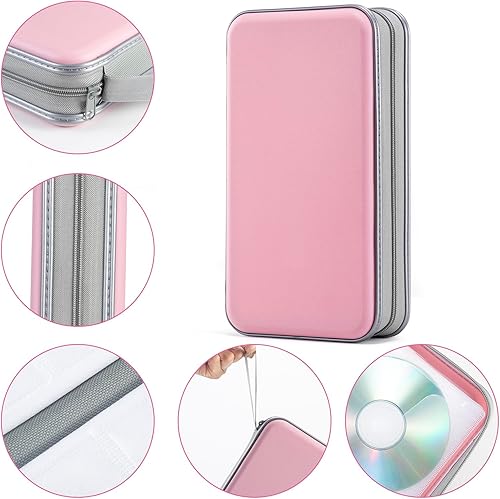 Miniatura 52 de UENTIP Estuche portátil para CD de capacidad para 96, portátil y de plástico duro, organizador de CD, cartera, almacenamiento de DVD (96, naranja)