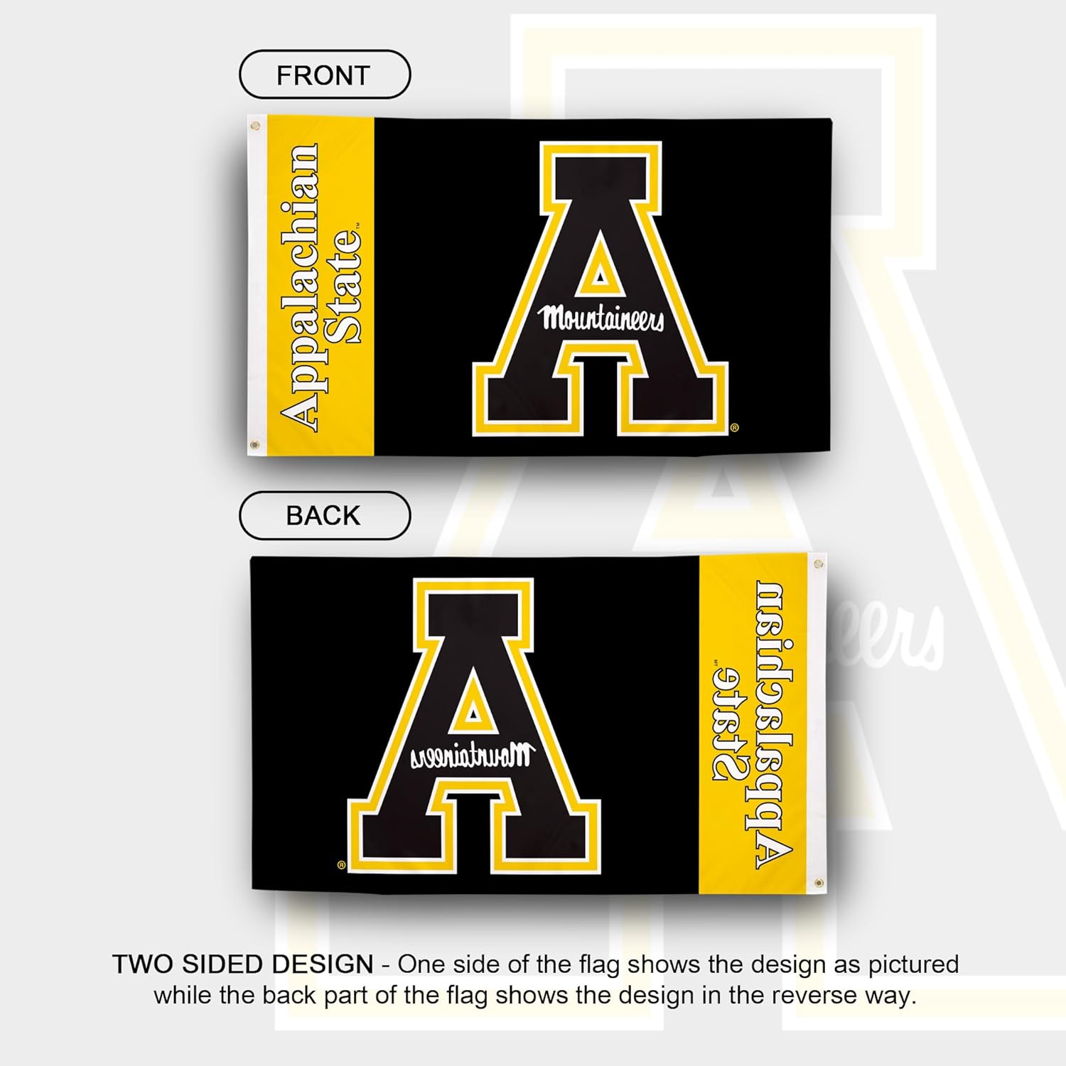 Desert Cactus Appalachian State University Flag Mountaineers App State Banners 100% Polyester Indoor Outdoor 3x5 feet Flags (Team Name) - Image 2