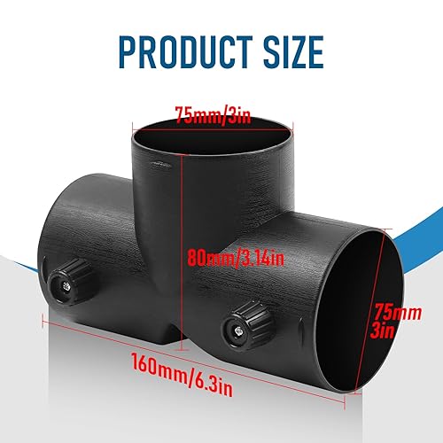 Miniatura 10 de Conductos de tubo de calentador automático de 2.953 in, kit de ventilación de salida de aire caliente con rama en Y, manguera de ventilación para