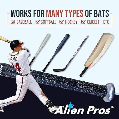 Miniatura 6 de ALIEN PROS Cinta de agarre de bate para béisbol de 0.020 in - Cinta de bate precortada y Pro Feel - Reemplazo para agarre de bate de béisbol viejo -