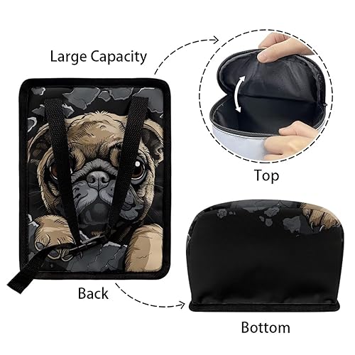 Miniatura 6 de Cubo de basura para automóvil con estampado de bandera estadounidense, diseño de ciervos, camuflado, tamaño Laege, cubo de basura portátil ajustable