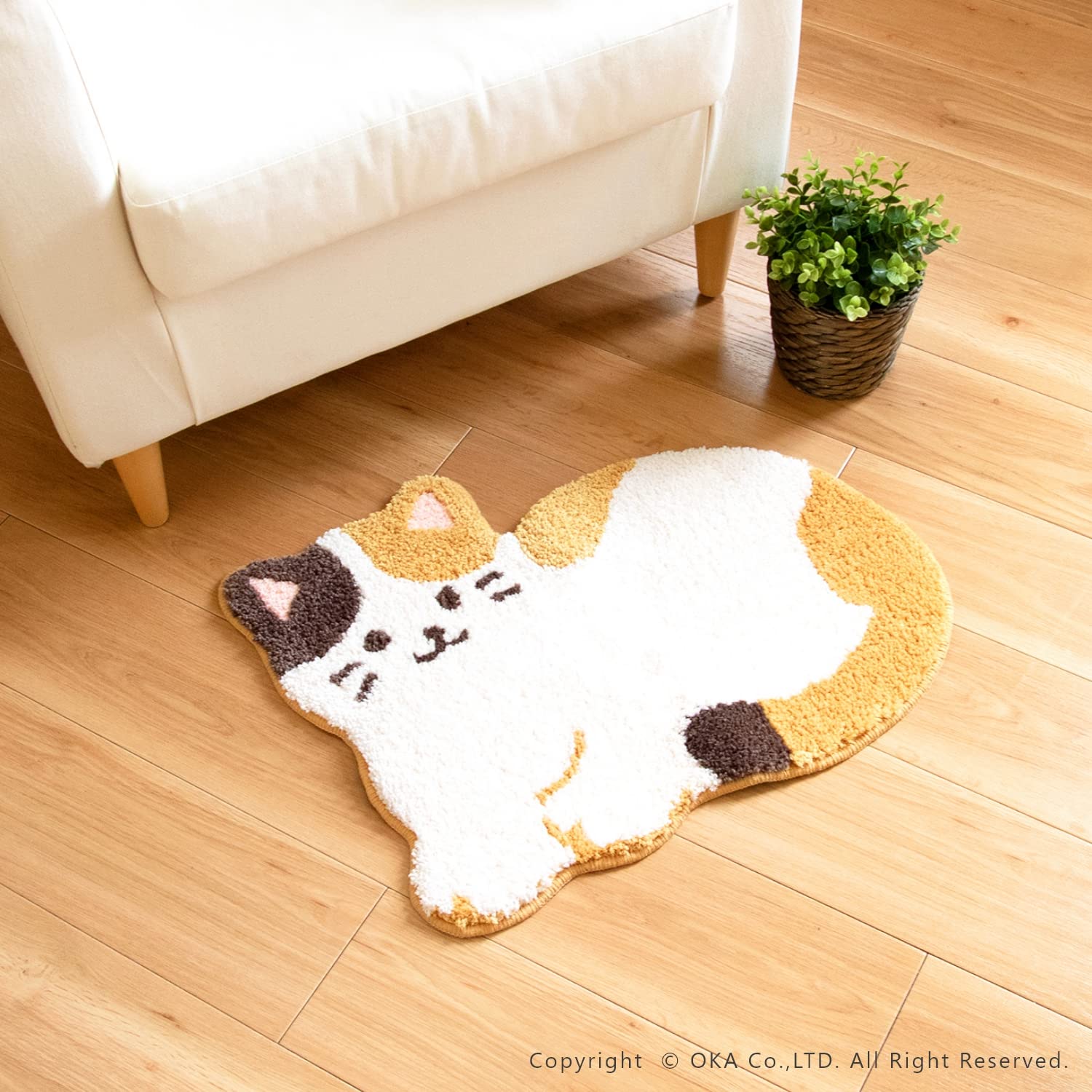 Amazon｜オカ(OKA) 洗えるラグマット ファンディット アニマル 約43cm 