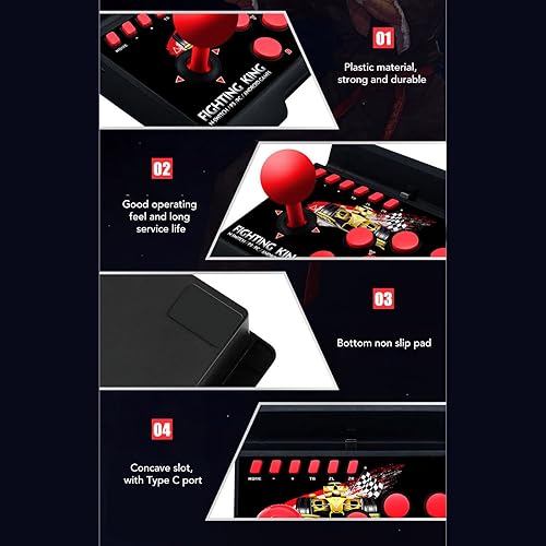 Miniatura 5 de Luqeeg Wired Game Joystick, 4 in 1 Spherical Joystick, Wired Game Controller Game Fighting Joystick Stick Controller Game Machine Accessories for