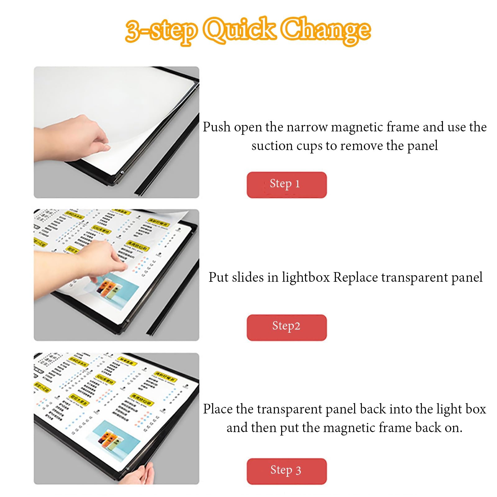Tablero de menú retroiluminado LED con soporte retráctil, caja de luz montada en la pared para restaurantes, pantallas transparentes, diseño de eficiencia energética, perfecto para publicidad en