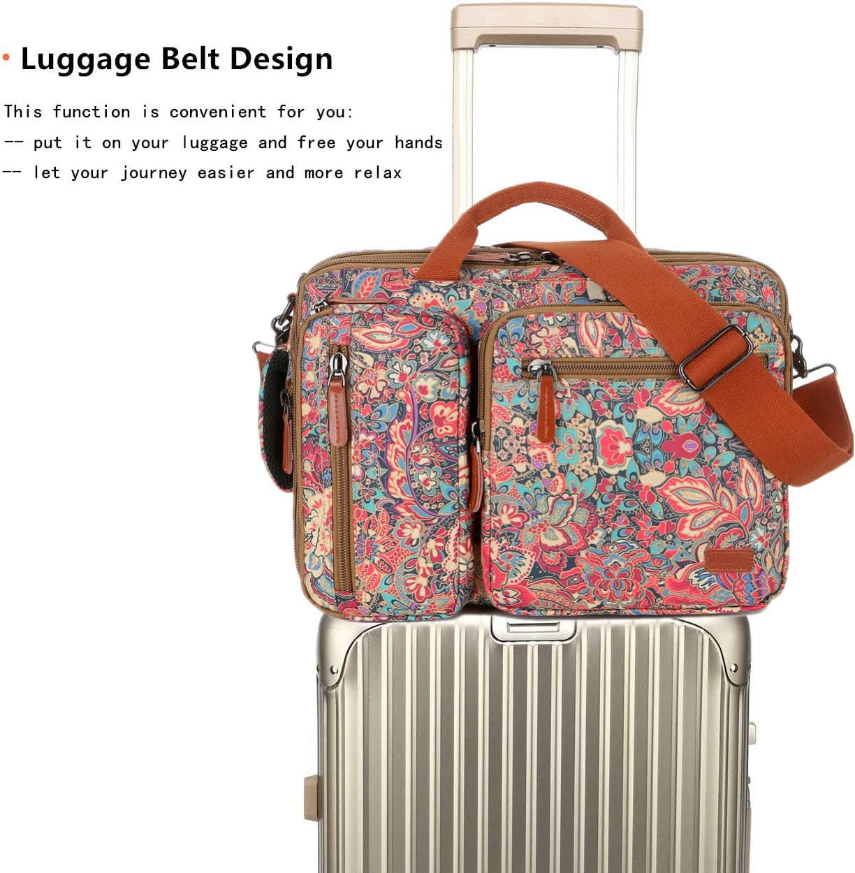 Baosha Convertible Backpack Briefcase 15.6 Inch Laptop Bag Case Outdoor Travel Backpack Hiking Rucksack for Women BC-04 (HS) - Image 5