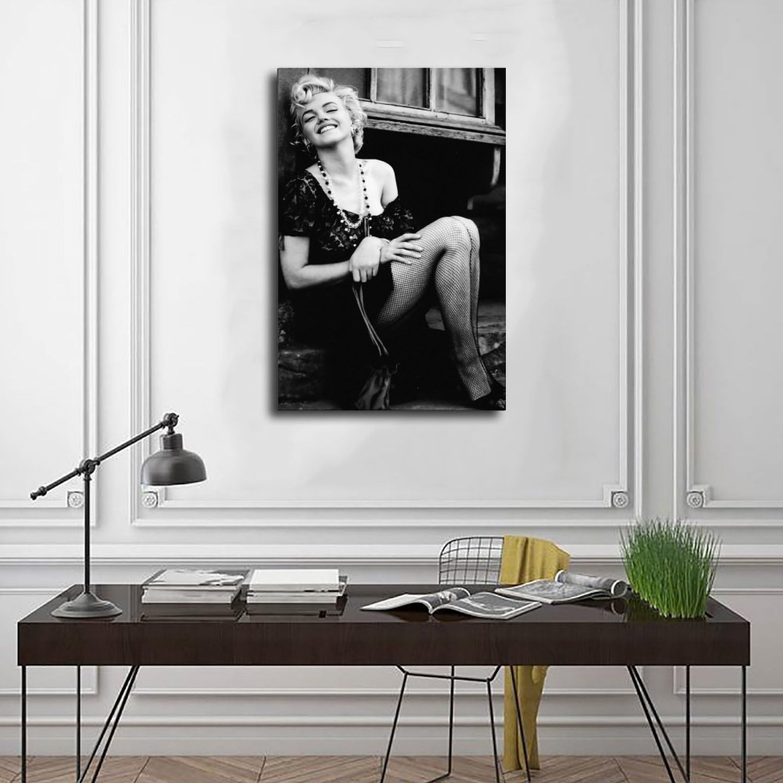 Poster Vintage Di Marilyn Monroe, Bianco E Nero, Stampa Di Marilyn Monroe Tela Di Marilyn Monroe P6888813